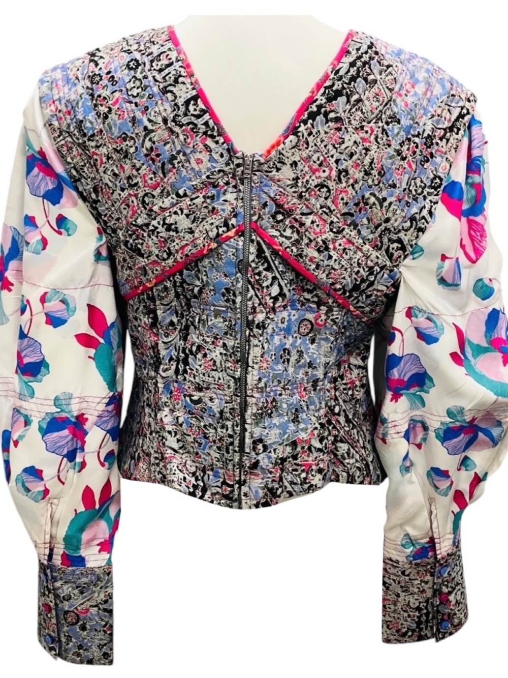 ISABEL MARANT BLUE MULTI FAXINALIA FLORAL PRINTED CROPPED TOP - Picture 3 of 7